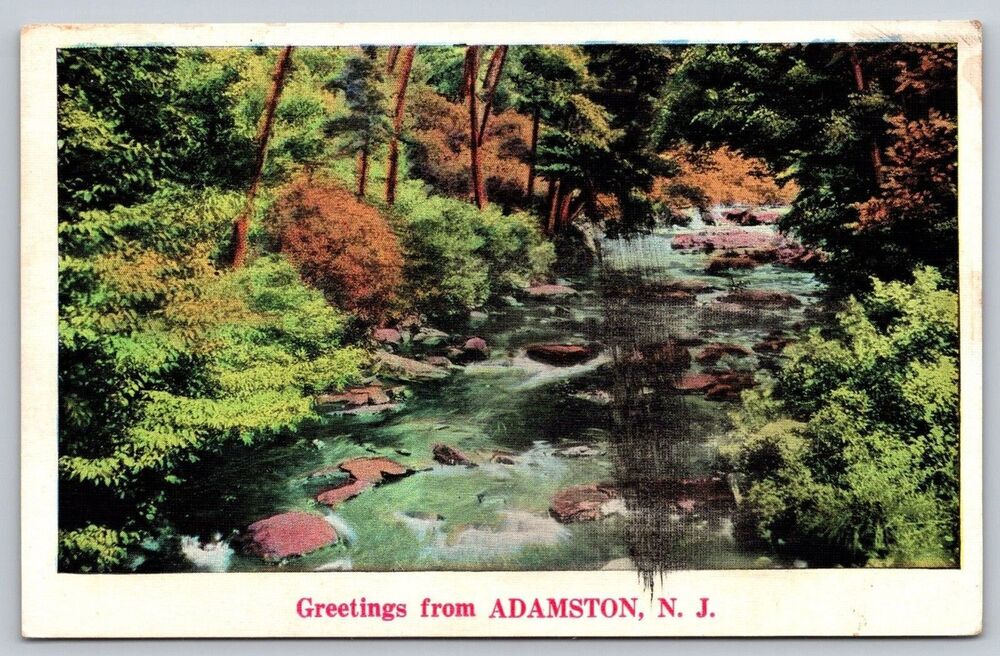 Vintage Adamston NJ Postcard HINDENBURG Eyewitness Account Mention 1930s